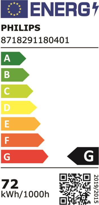 Energie-Label Philips Entladungslampe (E27, 70 W, 6000 lm, 1 x, G)