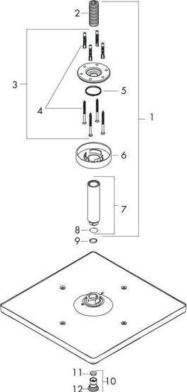 Produktbild hansgrohe Raindance E 300 Kopfbrause mit Deckenanschluss (mattweiss) (1 Strahlarten, 19 l/min)