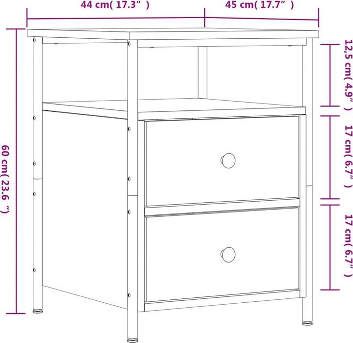 Immagine prodotto vidaXL Nachttisch (45 x 44 x 60 cm)