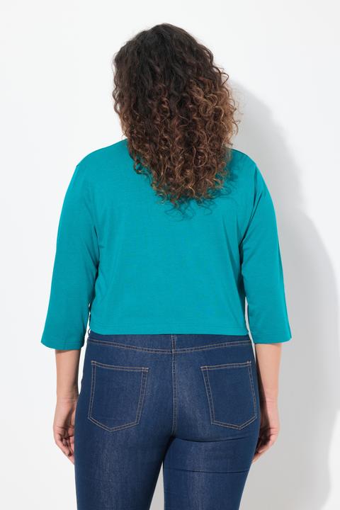 Image du produit Ulla Popken Boléro en jersey noué à la taille. Veste courte à manches 3/4 (46, 48)