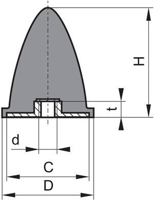 Produktbild Magni Gummi Anschlag Puffer GP EP 95x83 M16