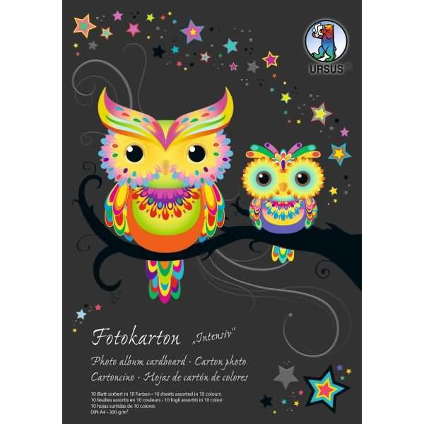 Produktbild Ursus Fotokarton-Block A4 3704699SE 300g, 10 Farben int. 10 Blatt (300 g/m², 1x)