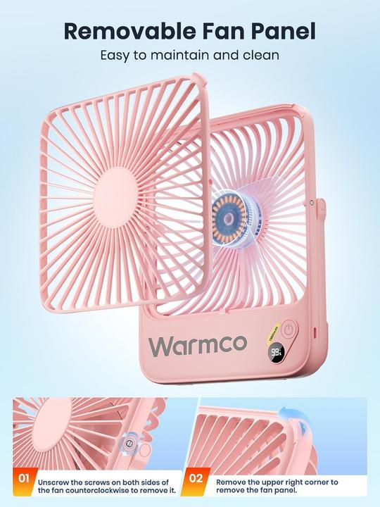 Produktbild Warmco Tragbarer Akku-Tischventilator (40 dB)