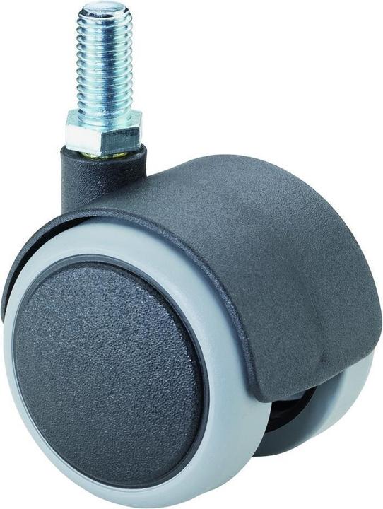 Actual product image BS Rollen Plastic double castor Wheel Ø 50 mm Load capacity 50 kg M10 Polyamide grey