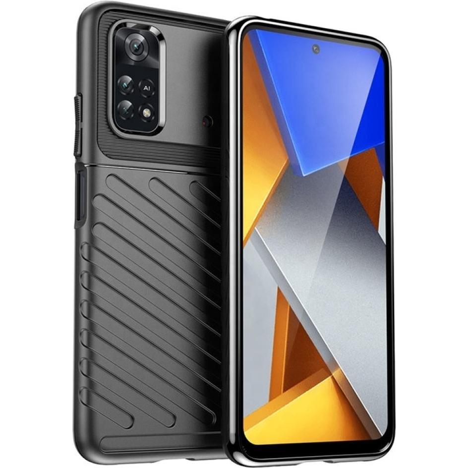 Screenguard Xiaomi Poco M4 Pro 4G SpaceCase Impact-Resistant Hülle (Xiaomi Poco M4 Pro), Smartphone Hülle, Schwarz