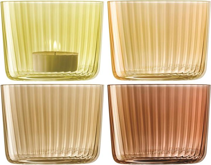 LSA Gems Teelichthalter H6cm Amber Sortiert x 4 (4 x, 8 x 6 cm)