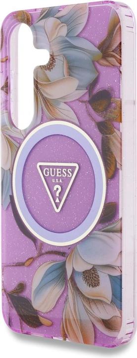 Image du produit Guess Etui Glitter Flowers Triangle Buttons MagSafe do Samsung Galaxy S25 fioletowy (Samsung Galaxy S25)