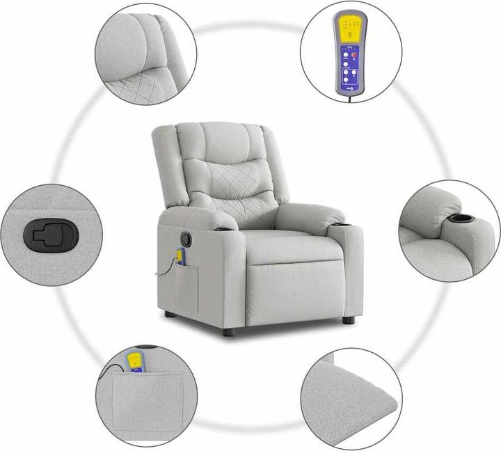 Immagine prodotto vidaXL Sedia da massaggio in tessuto grigio nuvola