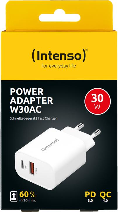 Produktbild Intenso 1x USB-A auf 1x USB-C Adapter weiss (30 W, 2 Ports)