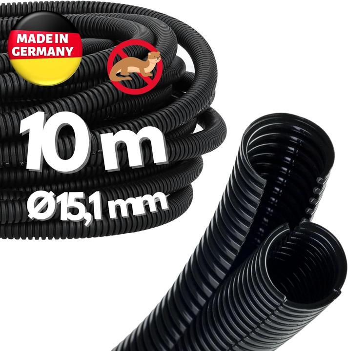 Kalitec 10 Meter Wellrohr Twin NW 17 I Wellschlauch zweiteilig I Solarwellrohr I Marderschutzrohr I