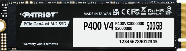 Produktbild Patriot SSD 500GB 5000/3000 P400 V4 M.2 PAT PCIe (500 GB, M.2 2280)