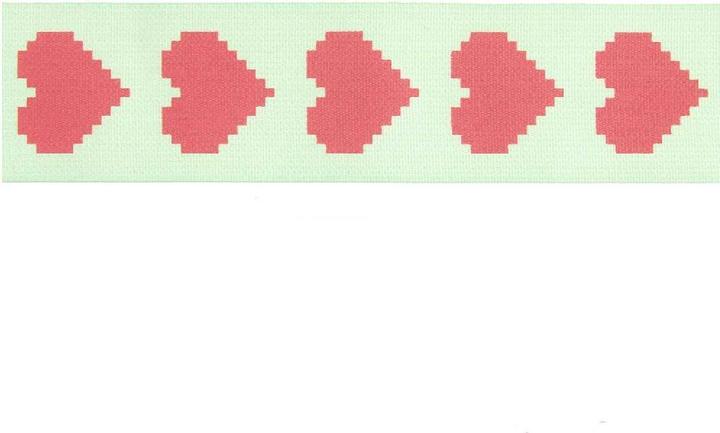Produktbild Rico Design Taftband Pixel Herzen, Mint/Neon.400670 (Geschenkband)