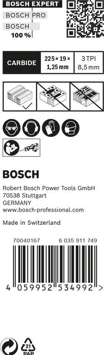 Immagine prodotto Bosch Professional Zubehör Lama per sega alternativa EXPERT "Calcestruzzo cellulare" S 1141 HM, 10 pezzi