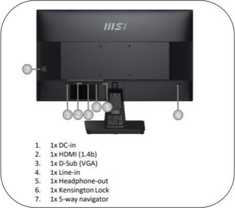 Immagine prodotto MSI monitor PRO MP251, 24,5"/1920 x 1080 FHD/IPS/100Hz/1ms/1300:1/300cd / m2 /2xHDMI/D-Sub (1920 x 1080 pixel, 24.50")
