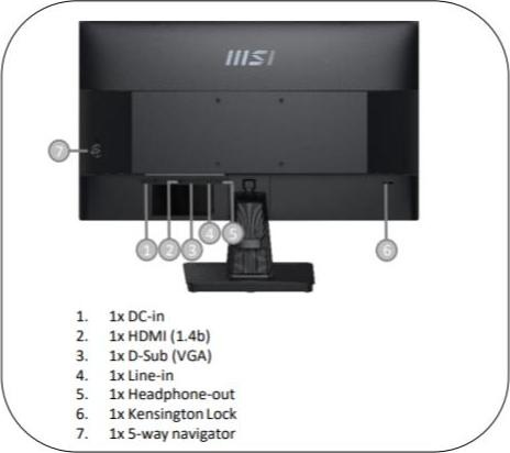 Produktbild MSI monitor PRO MP251, 24,5"/1920 x 1080 FHD/IPS/100Hz/1ms/1300:1/300cd / m2 /2xHDMI/D-Sub (1920 x 1080 Pixel, 24.50")