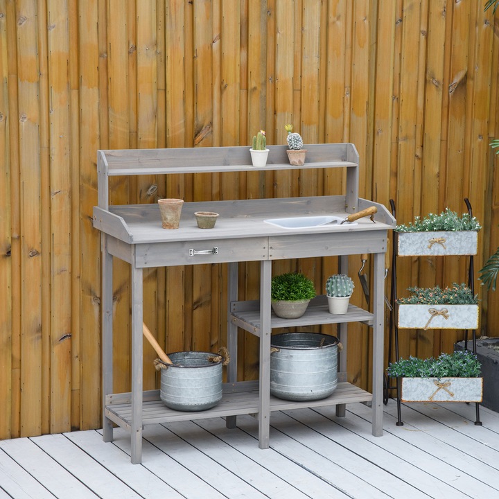 Produktbild Outsunny Gärtnertisch mit Wanne