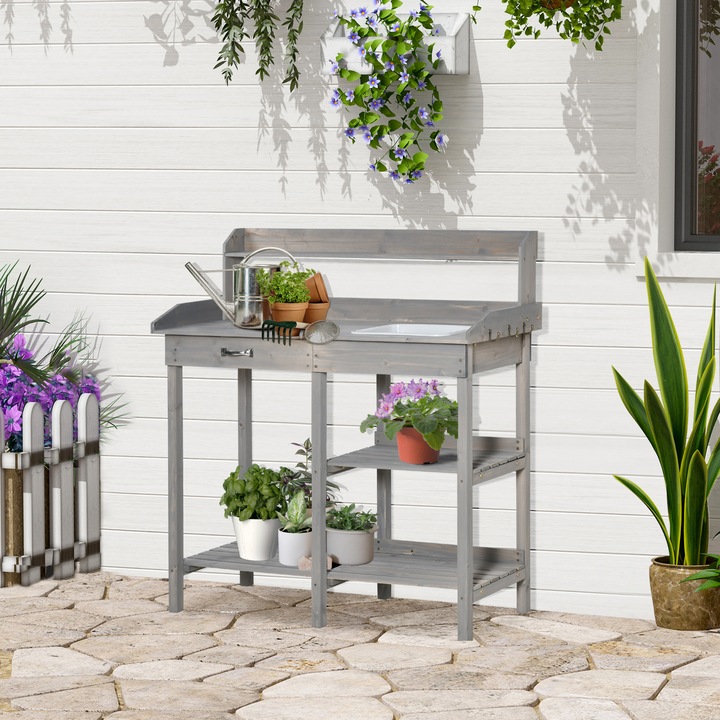 Produktbild Outsunny Gärtnertisch mit Wanne