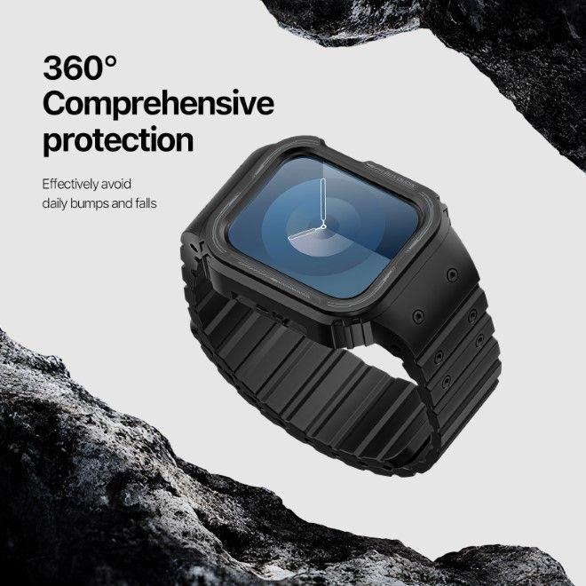 Actual product image Dux Ducis OA Strap Apple Watch 38mm/40mm/41mm - Black (38 mm, 40 mm, 41 mm, Silicone, Apple Watch Series 2, Apple Watch Series 1, Apple Watch Series 3, Apple Watch Series 4, Apple Watch Series 5, Apple Watch Series 6, Apple Watch Series 7, Apple Watch Series 8, Apple Watch Series 9, Apple Watch SE)