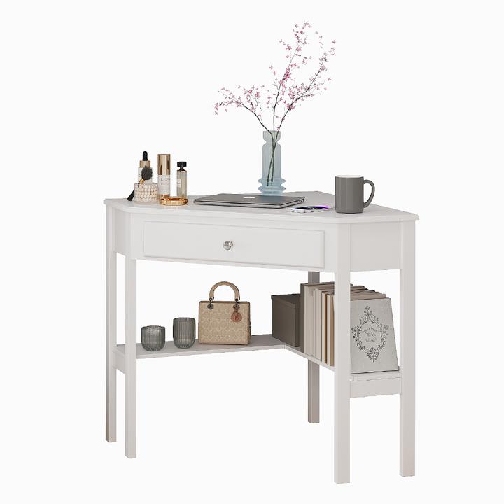 Produktbild Vicco Eckschreibtisch Velto, Weiss, 75 x 71.6 cm
