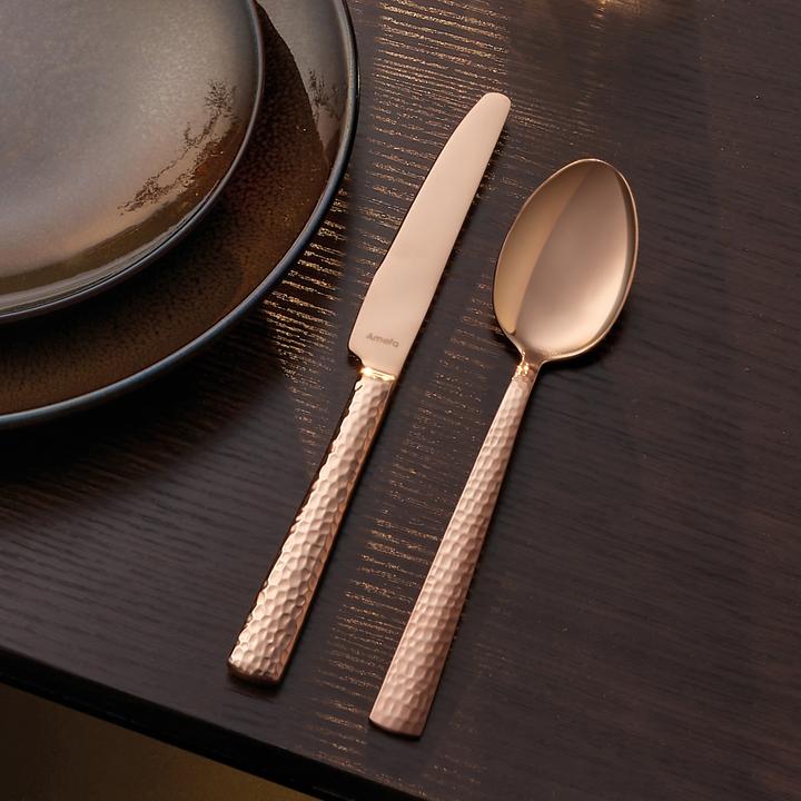 Actual product image Amefa Cutlery set 24 pieces hammered PVD rosé 3319 Felicity (24 pcs., Cutlery set)