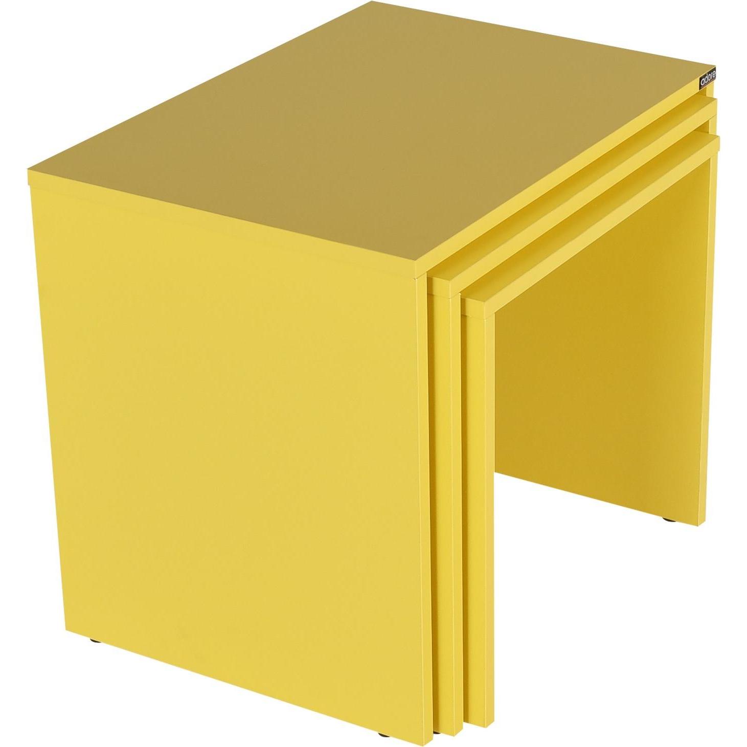 Kalune Design, Couchtisch + Beistelltisch, Ivory (55 x 47 x 40 cm)