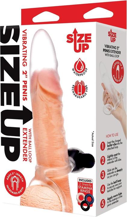 Actual product image Sizeup SIZE UP Clear View Vibrating Penis wibrujący przedłużacz penisa