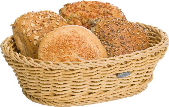 Actual product image Saleen Bread basket oval plastic 25,5x19x7cm beige