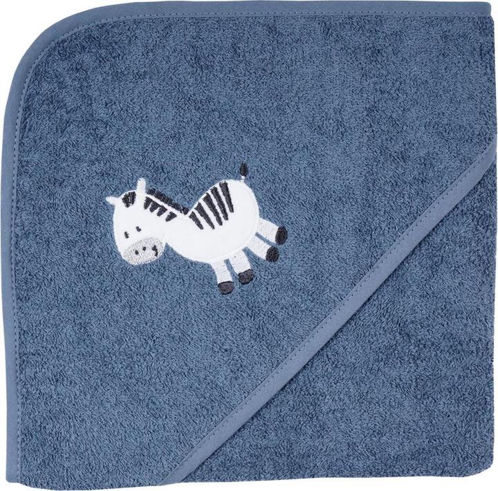 Produktbild Kapuzenbadetücher & Handtücher Kapuzenbadetuch 80 x 80 cm - Stickerei Zebra - Dunkelblau