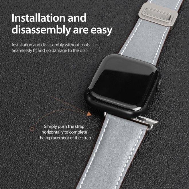 Actual product image Dux Ducis YA bracelet (38 mm, 40 mm, 41 mm, Genuine leather, Apple Watch Series 1, Apple Watch Series 2, Apple Watch Series 3, Apple Watch Series 4, Apple Watch Series 5, Apple Watch Series 6, Apple Watch Series 7, Apple Watch Series 8, Apple Watch Series 9, Apple Watch SE)