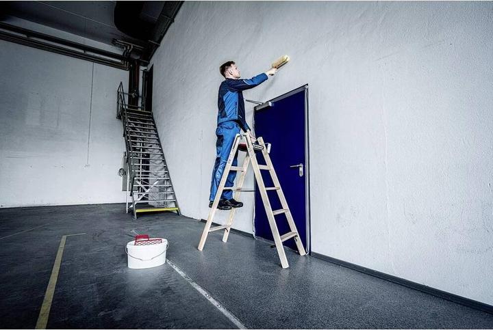 Produktbild Munk Stufen-Stehleiter Holz beidseitig begehbar 2x3 Stufen (Gerüst, 88.50 cm)