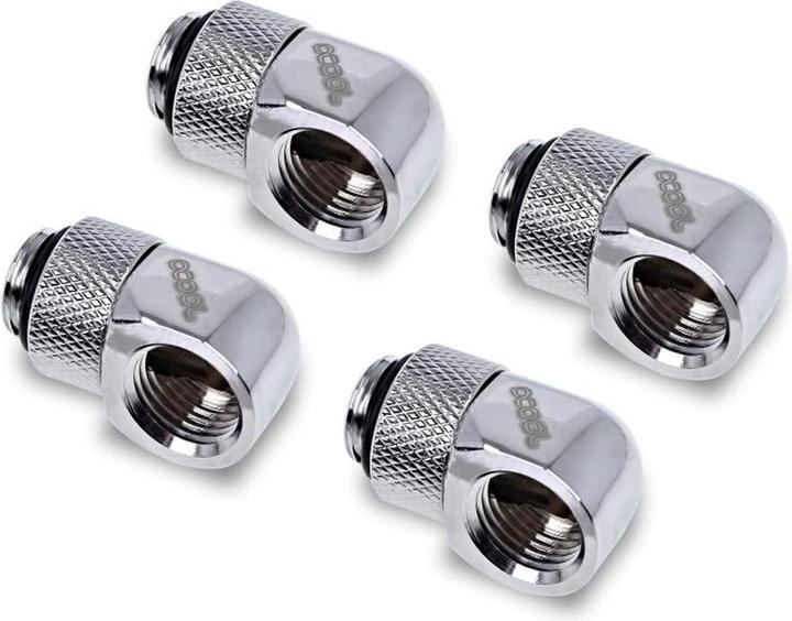 Alphacool Eiszapfen L-Verbinder drehbar G1/4 AG auf G1/4 IG - 4pcs Set Chrome