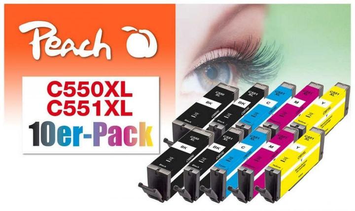 Produktbild Peach Tintenset Canon 550XL/551XL, Multi-10-Pack BK/PBK/C/M/Y (BK)