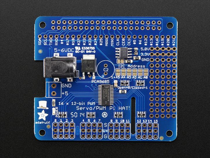 Produktbild Adafruit 16-Channel PWM Servo HAT für Raspberry Pi