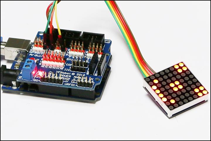 Actual product image OEM 8x8 LED Matrix Breakout with 2 HC595