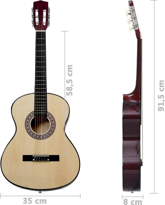 Produktbild VidaXL Gitarrenset (Konzertgitarren Set, Nylon, Lindenholz, Hartplastik)