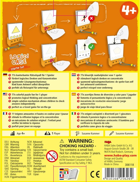 Actual product image Haba Logic. Case Starter Set (German, French, Italian, English, Dutch)