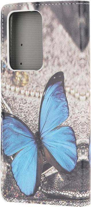 Image du produit Cover-Discount Galaxy S21 Ultra - Housse en cuir bleu papillon (Samsung Galaxy S21 Ultra)