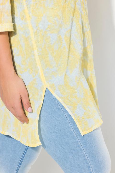 Actual product image Ulla Popken Floral Crepe Button Down Tunic Blouse (54)