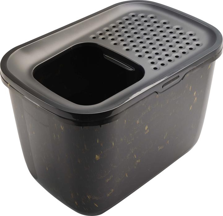 Actual product image Savic Kattenbak Hop In Marble Zwart / Goud - 58,8X39X39,5 Cm