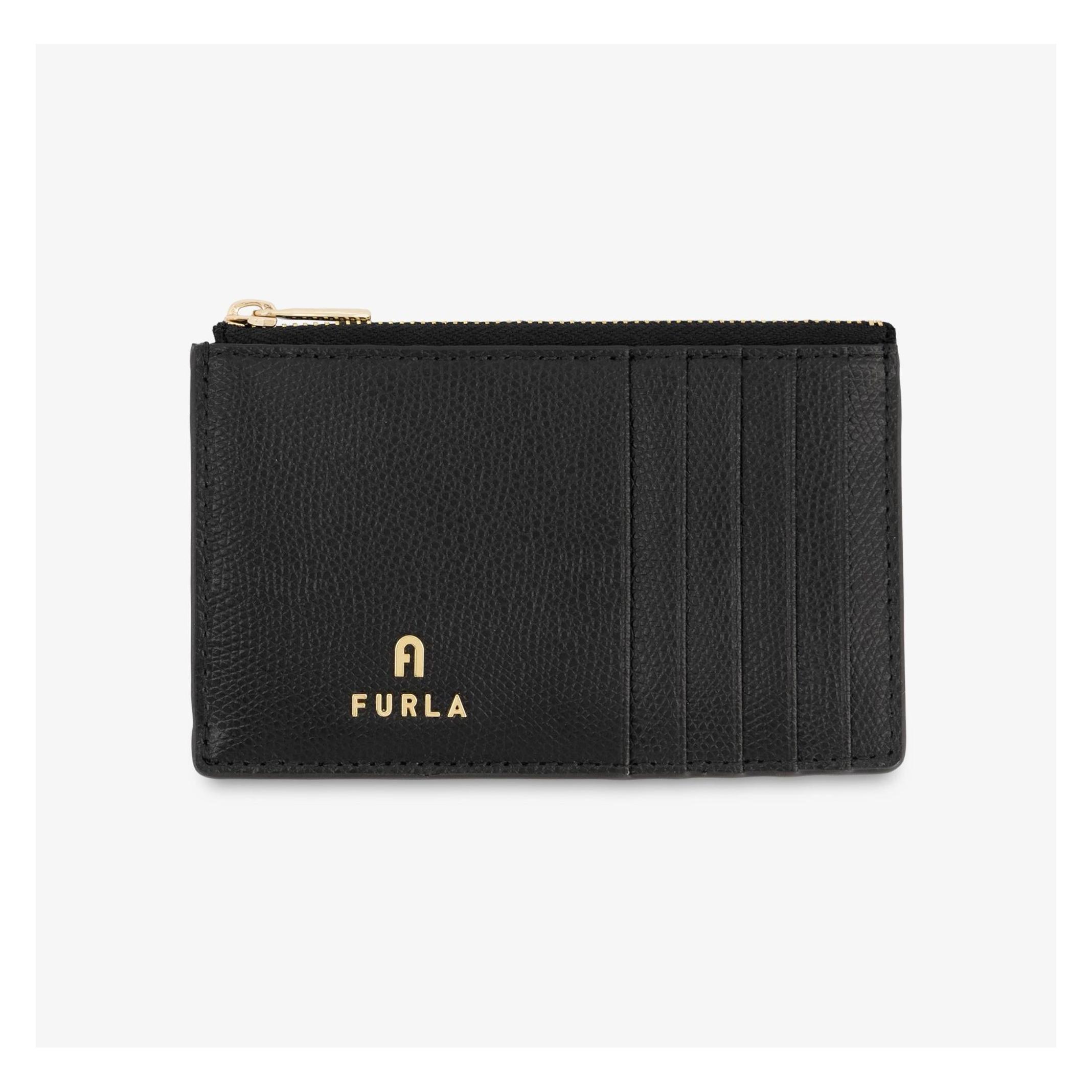 Furla, Damen, Portemonnaie, Kartenetui "Camelia" Schwarz, Schwarz