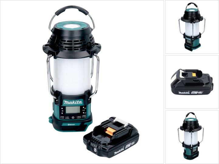 Productafbeelding Makita DMR 056 A1 Batterijradio 18 V FM DAB+ met lantaarn 360° zaklamp IP65 + 1x oplaadbare batterij 2.0 (AM, DAB+, FM, Bluetooth)