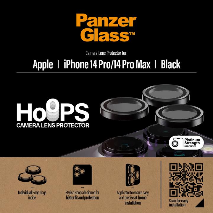 Actual product image PanzerGlass CP PP Rings for iPhone 14 Pro/14 Pro Max black (1 pcs., Apple iPhone 14 Pro, Apple iPhone 14 Pro Max)