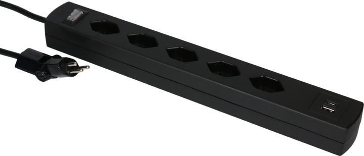 Produktbild Max Hauri Safety Line 90° mit Schalter (5x, Typ 13, USB-A, USB-C, 2 m)