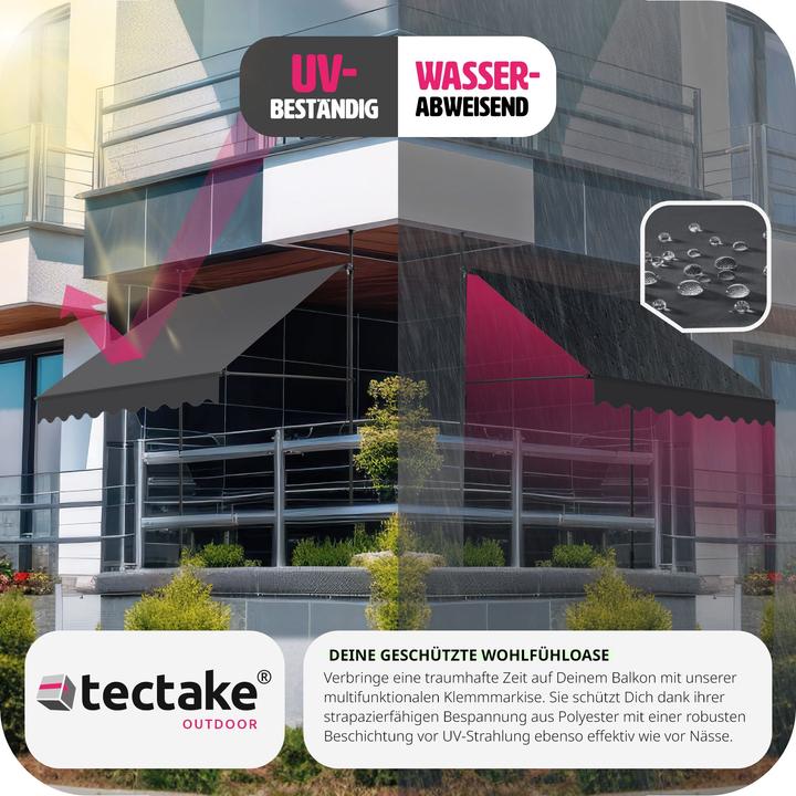 Produktbild tectake Klemmmarkise (2 m)