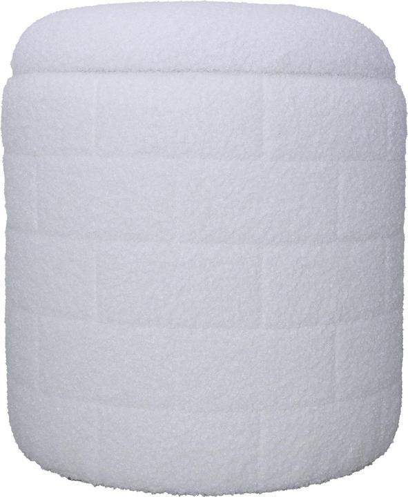 Produktbild FineBuy Sitzhocker Stoffhocker mit Stauraum 40 cm Weiss rund abnehmbarer Deckel