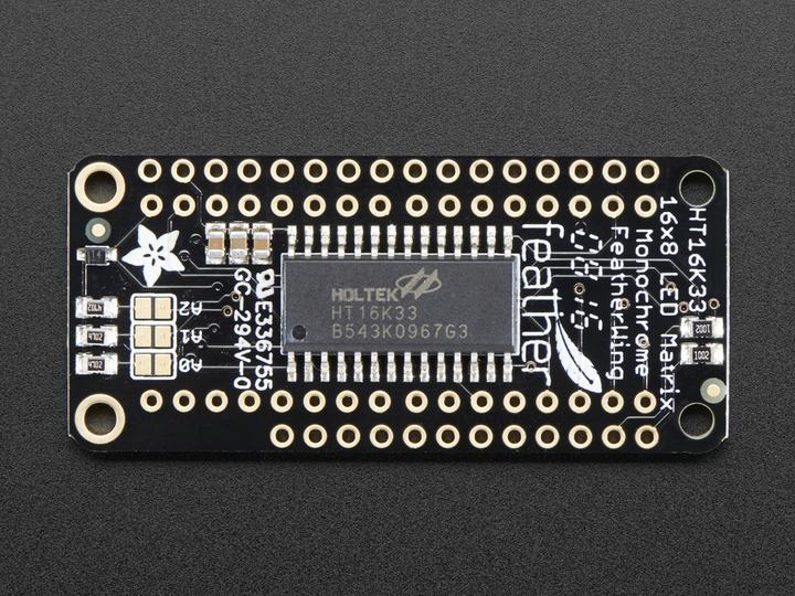 Image du produit Adafruit 0.8" (2cm) 8x16 LED Matrix FeatherWing Kit jaune-G (Kit électronique)