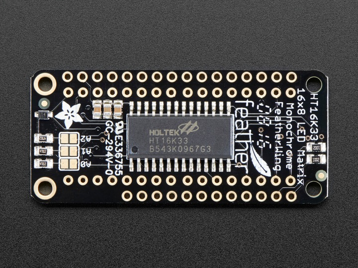 Actual product image Adafruit 0.8" (2cm) 8x16 LED Matrix FeatherWing Kit Yellow-G (Electronics kit)