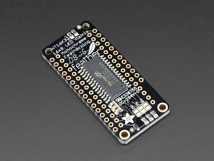 Actual product image Adafruit 0.8" (2cm) 8x16 LED Matrix FeatherWing Kit Yellow-G (Electronics kit)