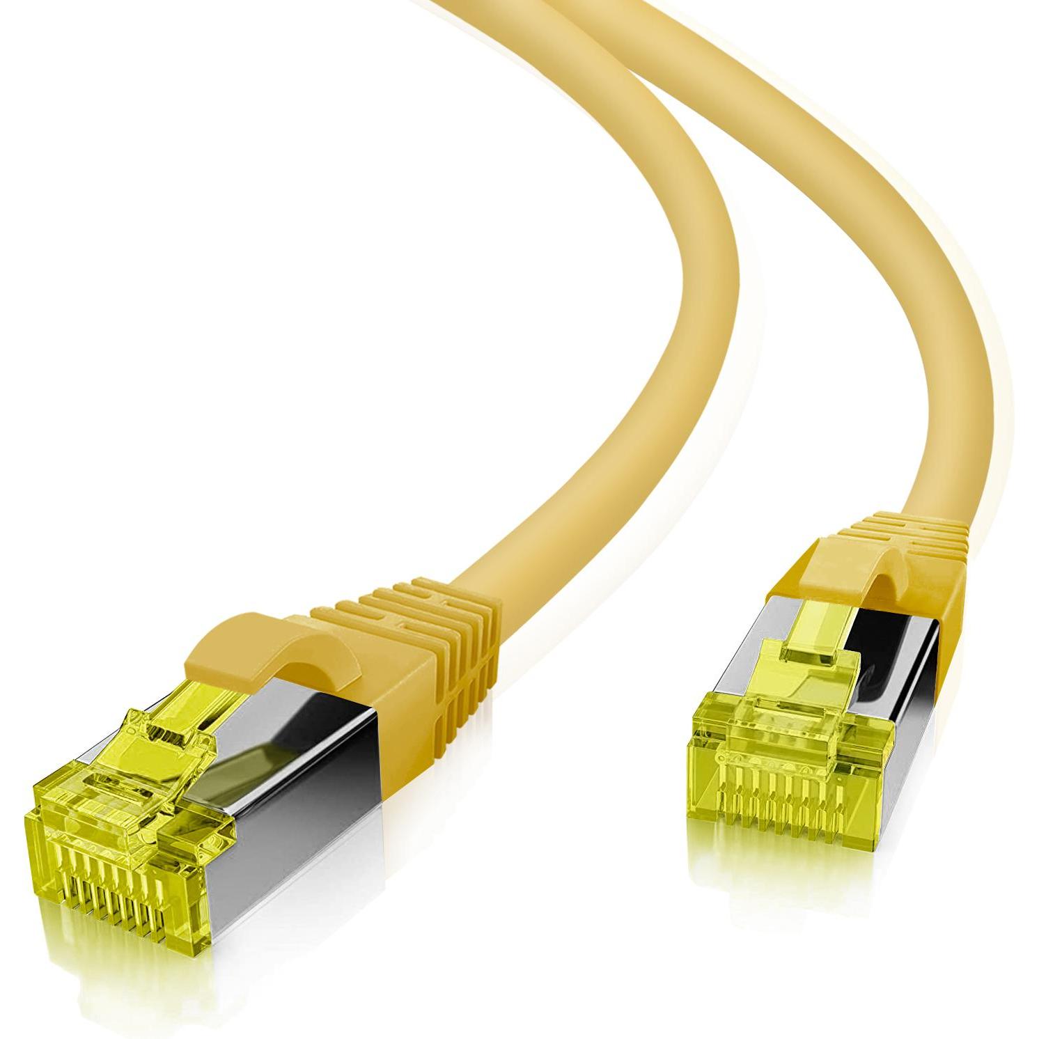 Thumbnail - Helos ultra flex Patchkabel S/FTP Cat 6a TPE gelb 7,5m (S/FTP, CAT6, 7.50 m), Netzwerkkabel