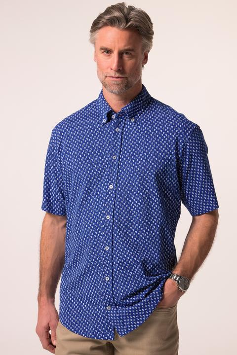 Image du produit Boston Park Piqué-Hemd, Halbarm, florales Muster, Buttondown-Kragen, Modern Fit (6XL)